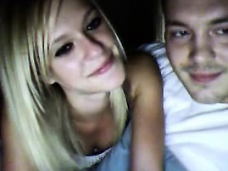 Blonde teen gives her boyfriend a blowjob on Omegle