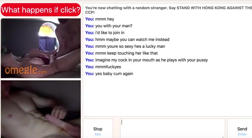 Asian Girl helps me cum on Omegle Porn while BF Watch