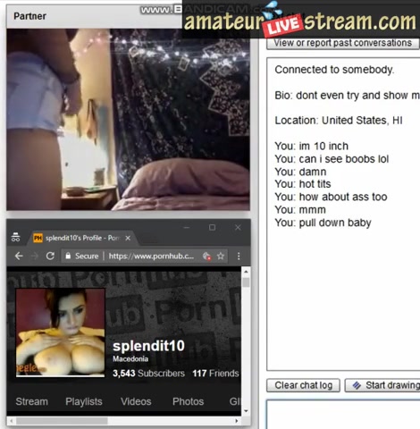 Babe playing for 10 inch cock on omegle
