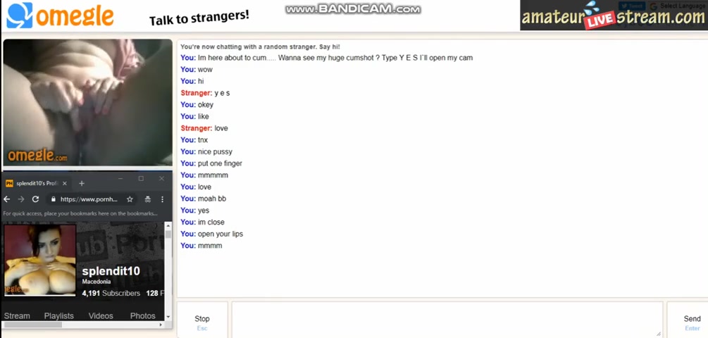 Babe with glasses cumming hard on Omegle Porn