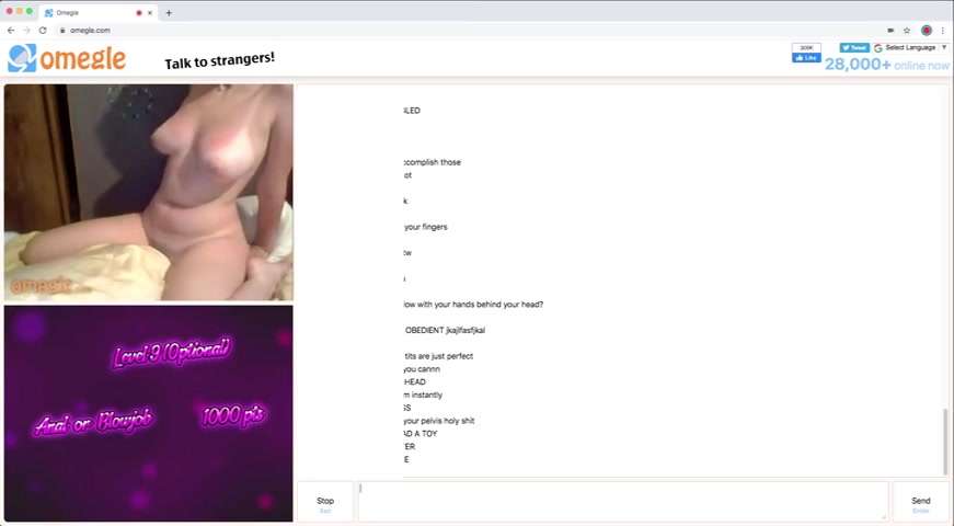 Chatting and playing the Omegle Porn gamr
