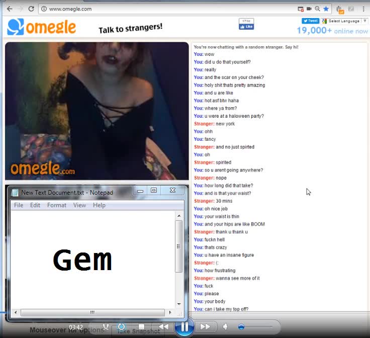 Convinced Goth Girl to strip on omegle