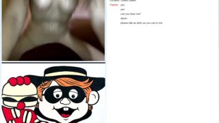 Cute skinny girl riding a pillow on Omegle Porn