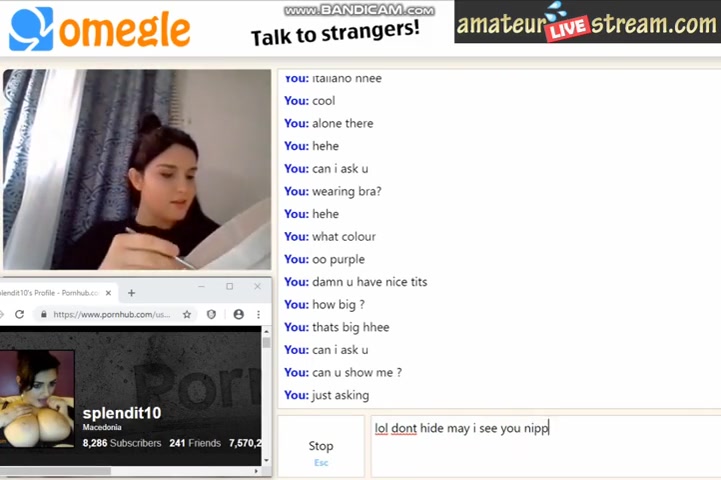 Cute teen eating noodles and flashing big boobs