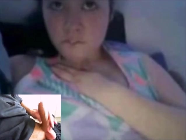 Cutie Watches Guy Stroke & Plays With Her Boobie