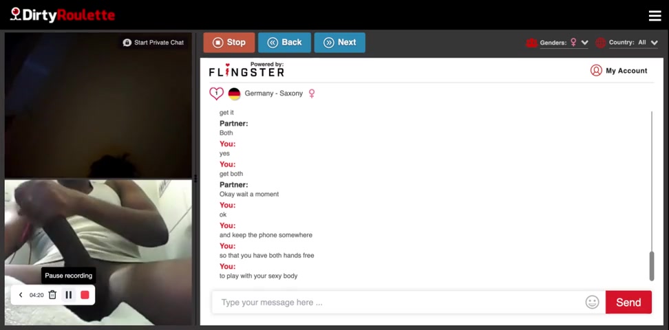 Omegle Porn/DR Older MILF cums for big cock