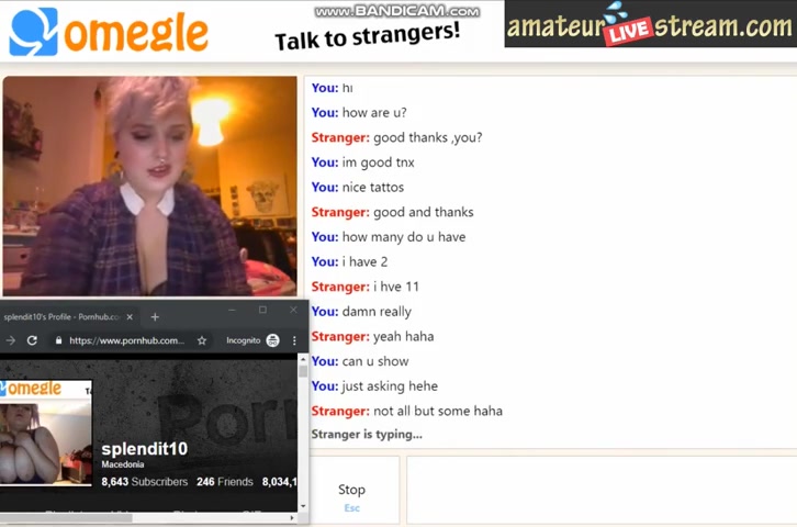 Fatty showing her Tatts and Tits on Omegle Porn