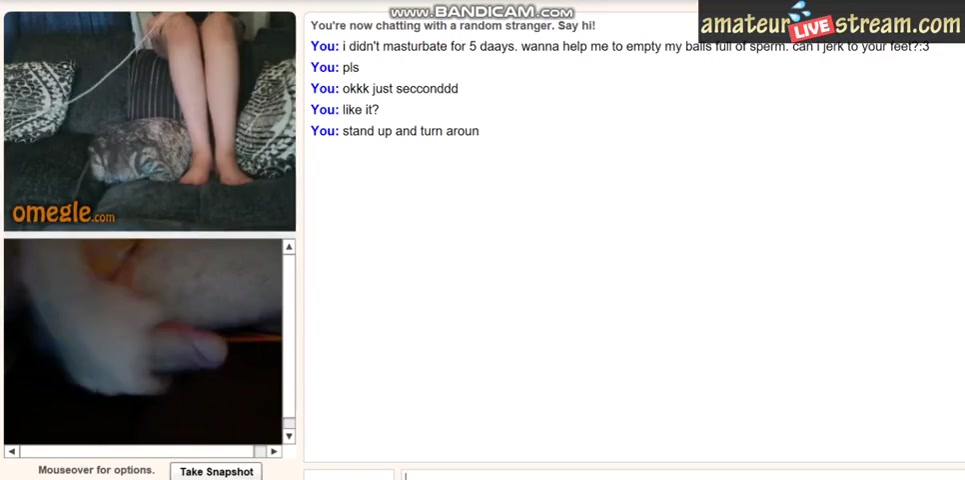 Foot fetish guy with monster cock