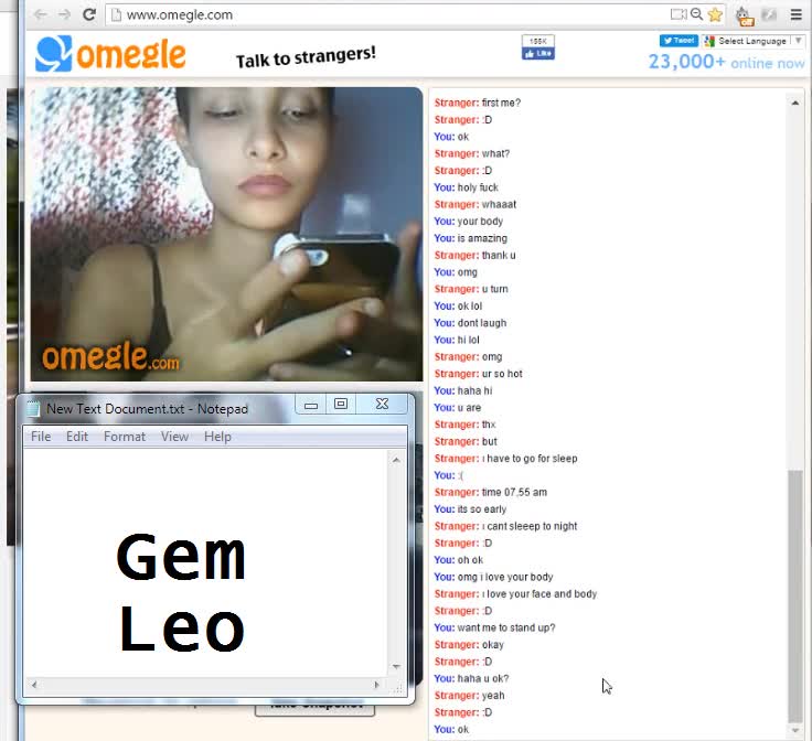 GemLeo Omegle Skinny Girl has a fat ass