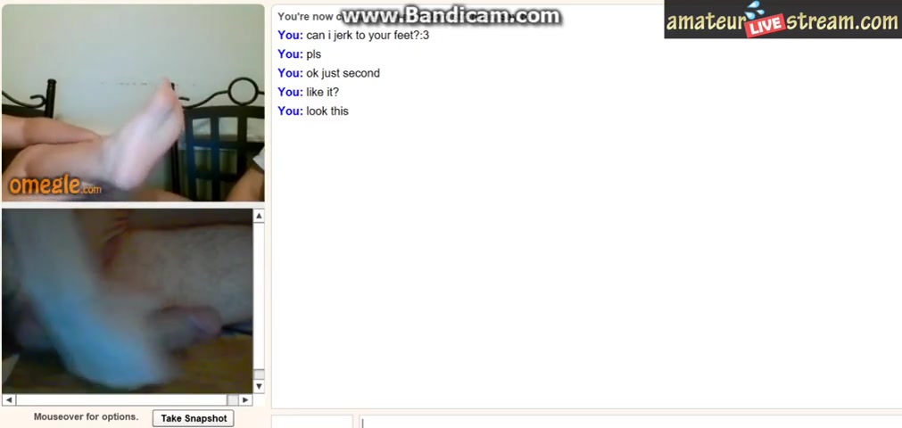 Girls feet and massive cock cumming