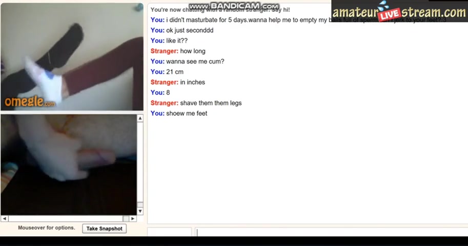 Girls show feet guy cums on omegle