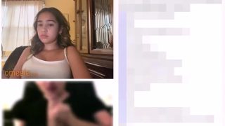 Horny omegle latina impressed by big cock