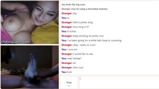 Hot teen flashing tits for a cumshot on chat