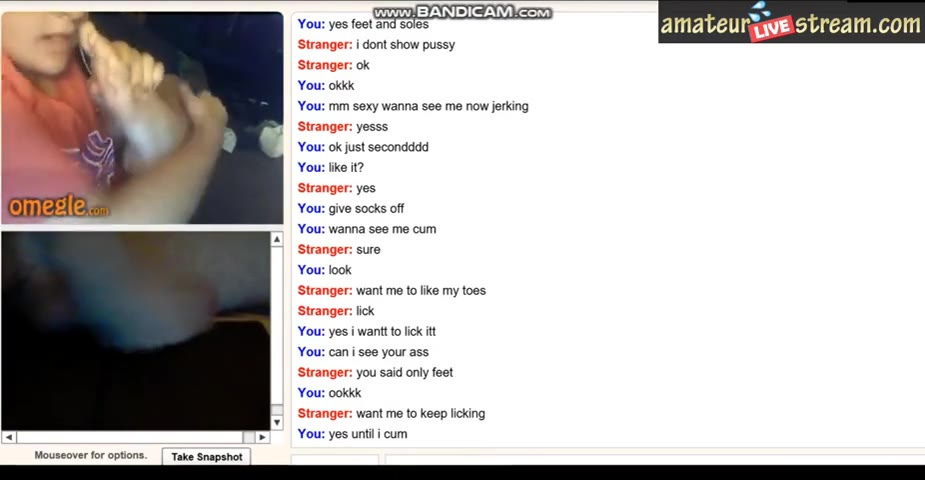 Hotties licking her feet on Omegle Porn