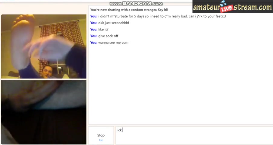 Lots of cum for 18yo feet on Omegle Porn