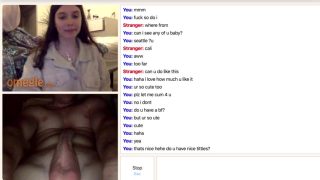 Omegle Cutie helps him cum with her tits