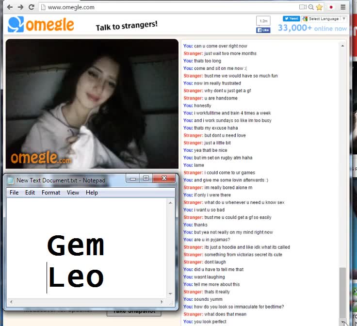 Omegle GemLeo Hot Girl Plays With Big Tits