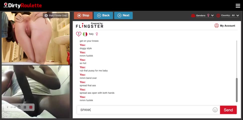 Omegle Porn DirtyRoulette Hot ass girl plays