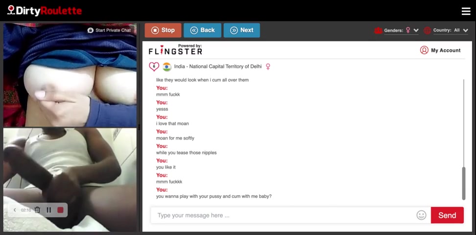 Omegle Porn DirtyRoulette Indian slut cums for big cock