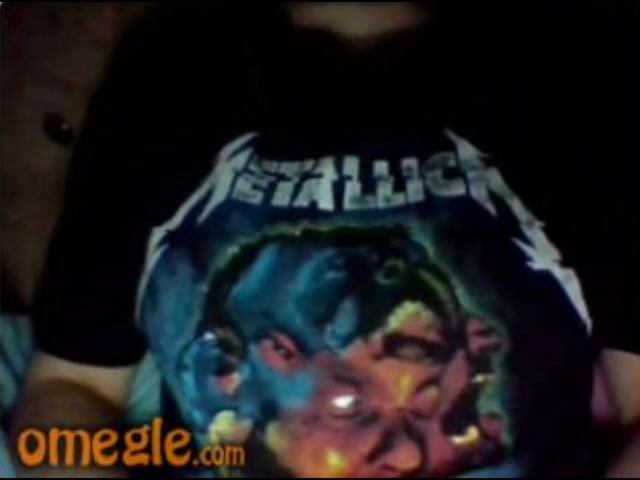Omegle Porn Hot Teen Big Tits with Metallica Shirt