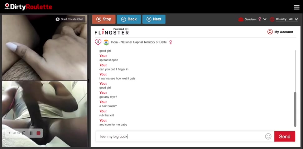 Omegle Porn Indian slut plays with pussy for big cock