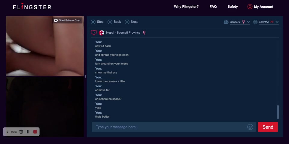 Omegle Porn Nepali slut strips and cums in her bathroom