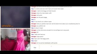 Omegle Porn Sissy in Pink Prom Dress Obeys Mistress