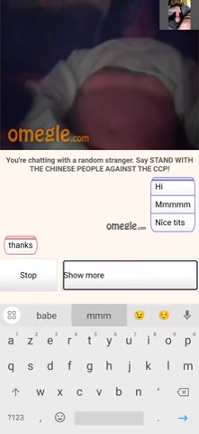 Omegle Porn Young Ebony show tits