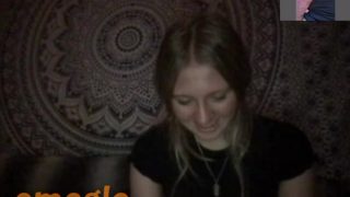 Omegle Porn blonde watches cumshot