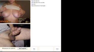 Omegle Porn girl watches guy cum