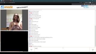 Omegle Porn teen plays with tits while I jack off