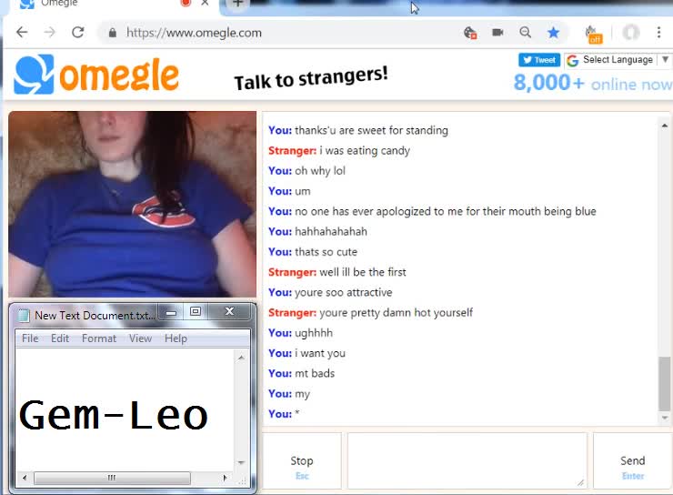 Omegle Tomboy fingers herself to orgasm