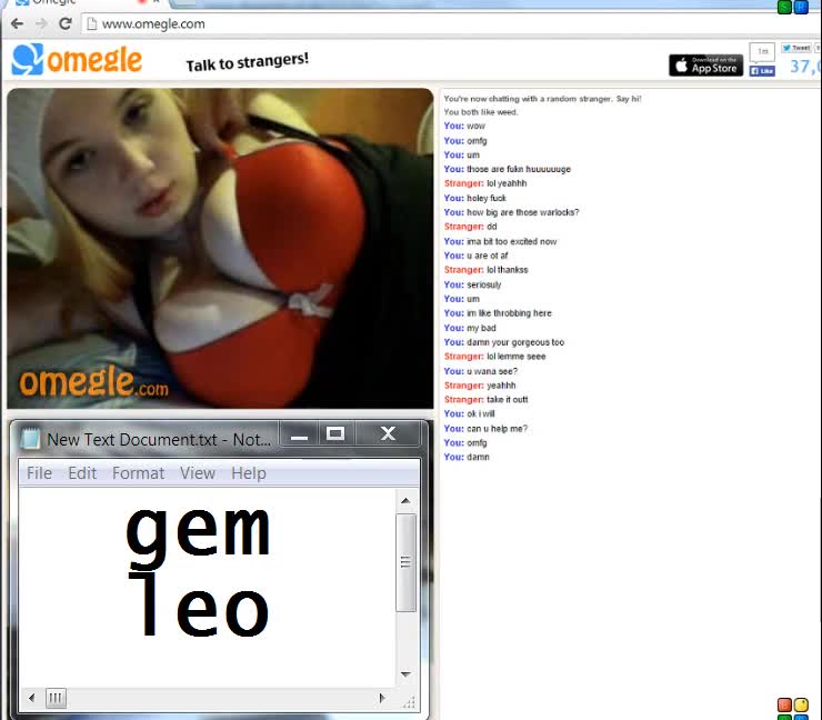 Omegle girl shows off new bra