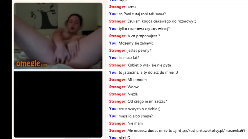 Poland teen Omegle Porn masturbating and show tits