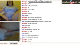 Sexy chubby cums and tastes her juice on omegle