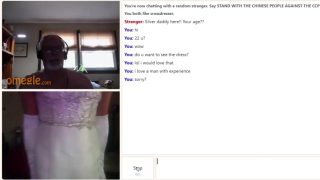 Sissy Bride Shows off for Old Man on Omegle Porn