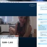 Tattoo Skype Girl Plays With her ass