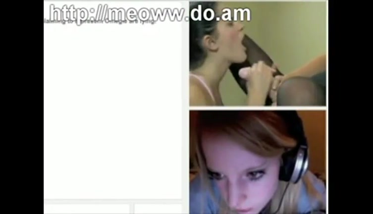 Teen girl watching porn on chatroulette
