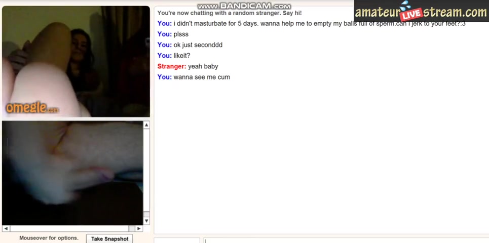 Teens helping huge cock cum with their feet