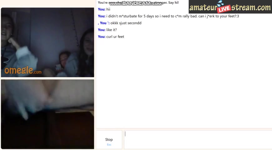 Three babes watching huge cock cum on omegle