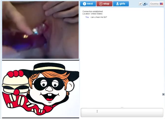 Working a big purple dildo in chat