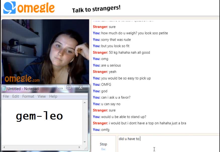 horny young teen fingers herself on omegle cam