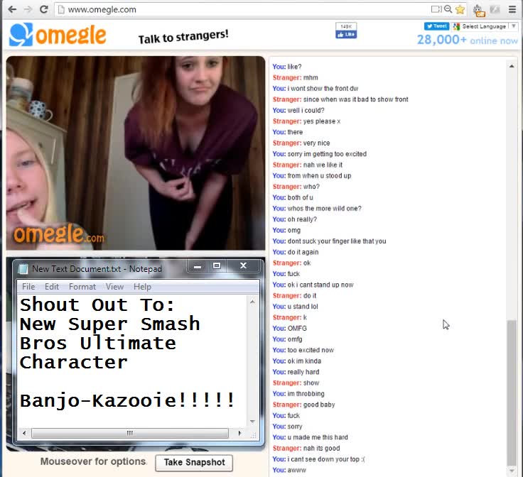 omegle Girl masturbates in front of her friend