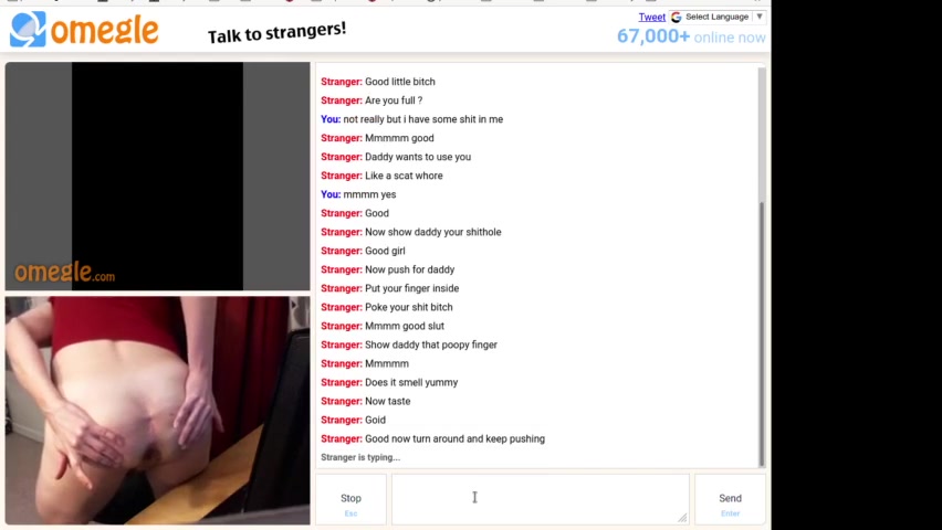 sissy scat play and swallow on omegle webcam