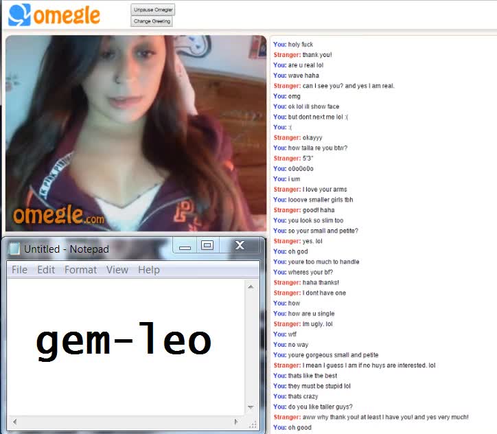 teen feels herself up on omegle